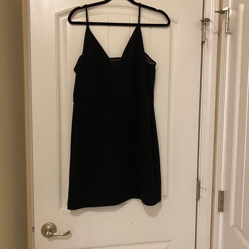 Express spaghetti strap sheer top dress